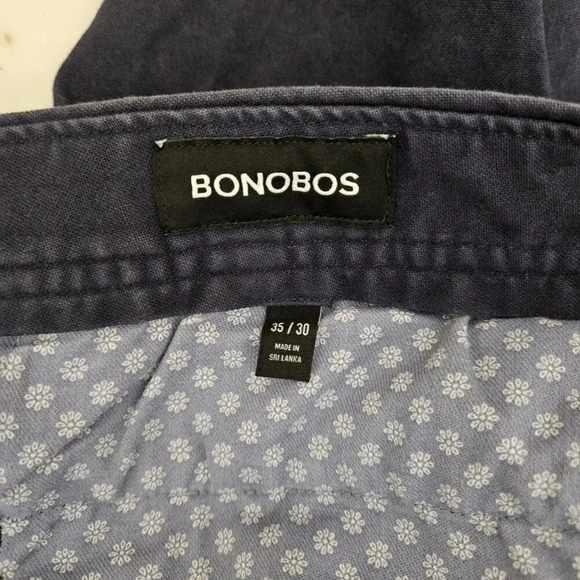 Bonobos Chino Dress Pant Men Pants 35 Blue Navy Straight Leg - Picture 4 of 5